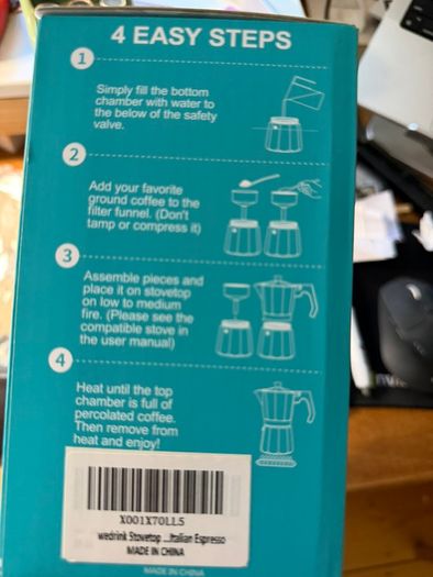 Wedrink 3-Cup Moka Pot (Stovetop Espresso Maker) + 3 Filters, Boxed