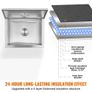 Drop in Ice Chest, 20"L x 16"W x 13"H Stainless Steel Ice Cooler, Commercial Ice Bin with Hinged Cover Image 2