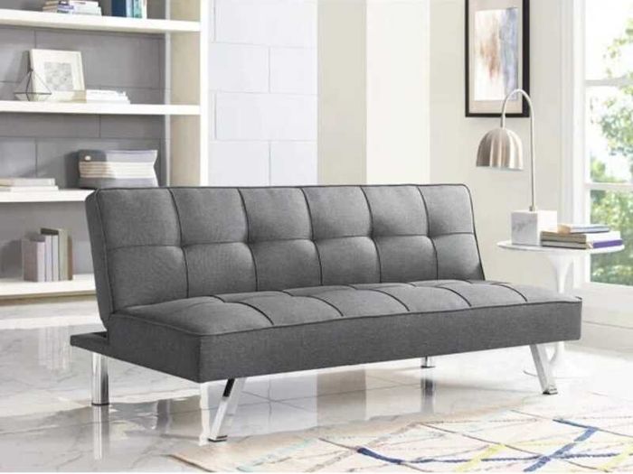 Comfy Grey 3-Seater Sofa Folds Out Handy, 180cm
