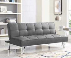 Comfy Grey 3-Seater Sofa Folds Out Handy, 180cm