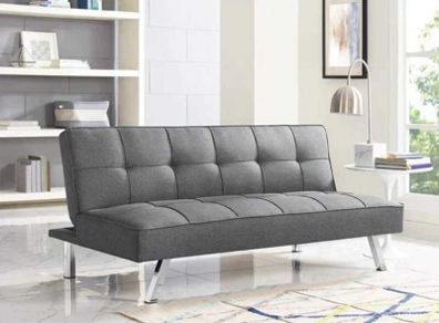 Comfy Grey 3-Seater Sofa Folds Out Handy, 180cm