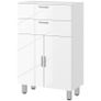 Bathroom cabinet, bathroom chest, 2 drawers, adjustable shelf, wood, white Image 4