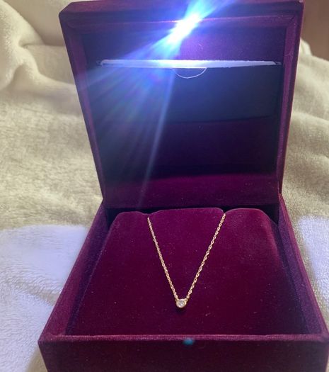 18ct Yellow Gold Solitaire Diamond Necklace