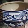 2 Large Chinese Vintage Cobalt Blue and White Jardiinier Bowl Image 4