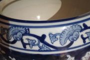 Large Chinese Vintage Cobalt Blue and White Bowl