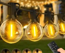 Outdoor Festoon Light Mains Powered with Timer & Dimmable 15M String Lights LED Bulb Shatterproof, Waterproof Garden Lights for Outside Pergola Party Gazebo