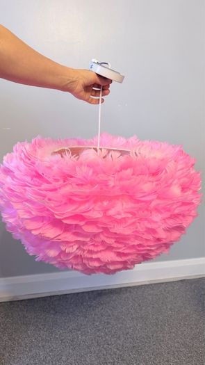 Pink feather ceiling light 60 cm