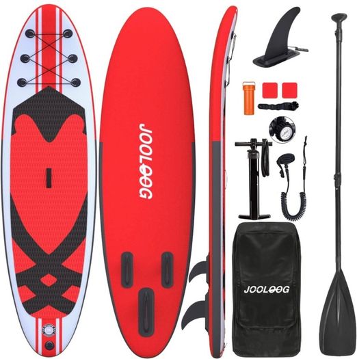 10FT 3M Paddle Boards For Adults Inflatable Stand Up Paddle Board 6 Inch Thick Surfboard Lightweight Non Slip EVA Deck SUP Board Complete Kit Red 300x76x15cm (FREE POSTAGE)