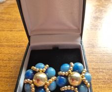 Vintage Clip on Blue Earrings