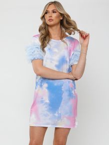 Mesh Sleeve Dress S M L