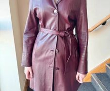 Vintage real leather trench coat from the late 90s - Size S/8
