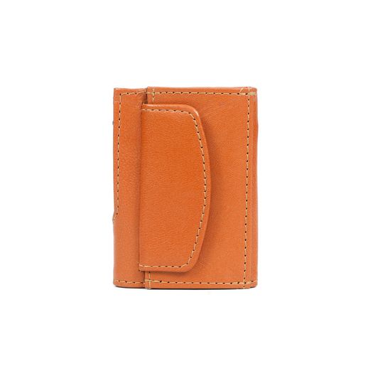 Genuine Leather Pop-Up Card Holder Wallet RFID Blocking Slim Credit Card Case