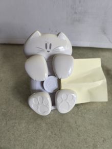 Post-it Pop-up Dispenser Sticky Note 3x3 in White Cat Figure Office Desk