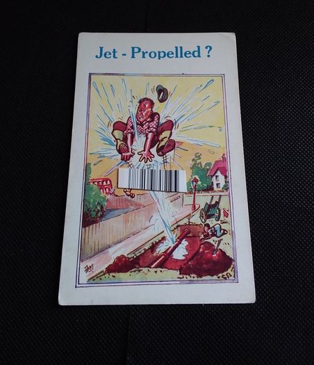 Jet Propelled : Vintage Comic Postcard