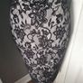 Beautiful Fitted Black Lace Look Floral Pencil Skirt (Size 8) Image 2