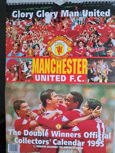 Man United 1995 Double Winners Official Collectors Calendar