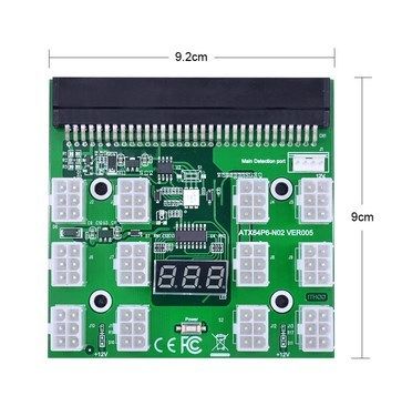 Breakout Board 17 / 12 Port 6Pin Connector LED Display 12V Power Module for HP 1200W 750W PSU for GPU Graphics Card