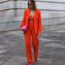 Fab Zara Bloggers Insta Famous Pumpkin Orange Suit Co Ord Blazer and Trousers   Size XL UK 14 Image 5