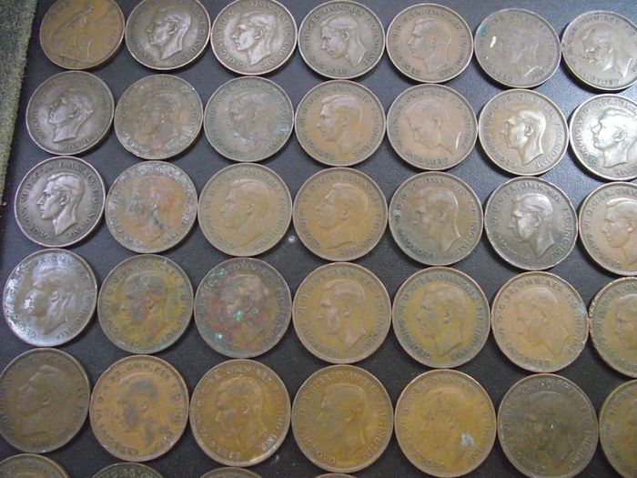 Great Britain. George VI. 120 x 1p coins (1937-1948)
