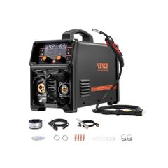 Pro MIG Welder, 250Amp Pluse Mig Welding Machine, 5-in-1 Welder Machine MIG Pluse/Gas MIG/Flux Core MIG/Stick/Lift TIG with IGBT Inverter Technology and LCD Screen Display