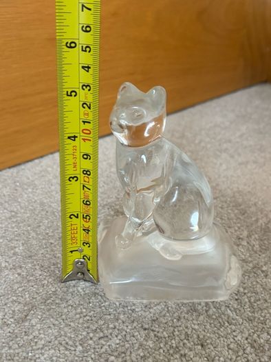Vintage Clear Glass Cat Figurine
