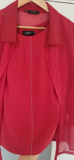 Paz Torras Ruby Red Twin Set Sz 46 ( Fit 10-12 Uk) Rrp 89.99