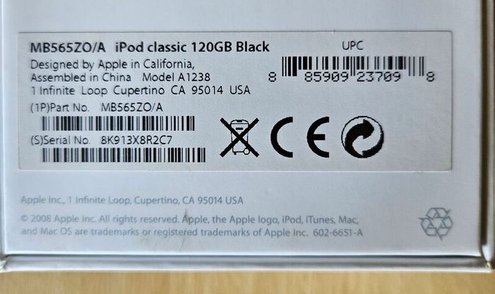 Apple iPod Classic 6th Gen 120gb