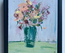 Framed Original Floral Painting Flower Art Framed  Contemporary Art Painting  Original Gift