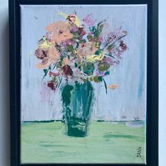 Framed Original Floral Painting Flower Art Framed  Contemporary Art Painting  Original Gift