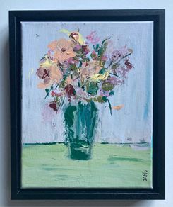 Framed Original Floral Painting Flower Art Framed  Contemporary Art Painting  Original Gift