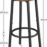 Bar Stools Set of 2, Breakfast Round Bar Chairs with Footrest, Pub Stools, Sturdy Metal Frame, for Dining Room, Kitchen, Party, Industrial, Rustic Brown Image 3