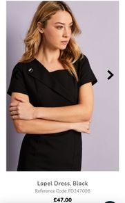 Simon Jersey workwear lapel dress, black, size UK8 and UK10