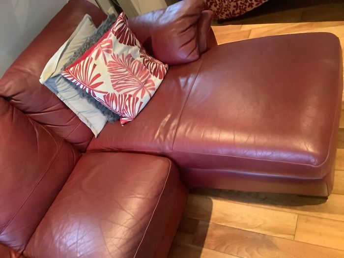Leather corner couch