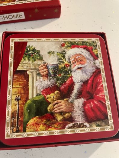 Christmas red vintage coasters