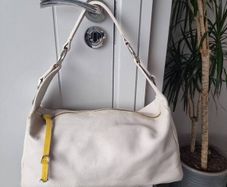 Leather Shoulder Bag, Greige