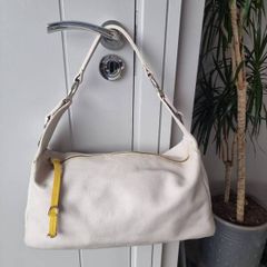 Leather Shoulder Bag, Greige