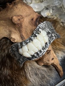 1 Set of Teeth Silver Bangle Weird Odd Unusual