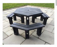 6 Sided Picnic Table No Back