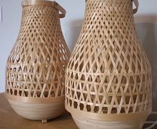 2 X Ikea Misterhult Bamboo Table Lamp