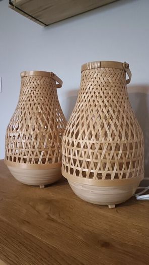 2 X Ikea Misterhult Bamboo Table Lamp