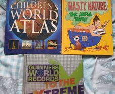 Childrens Atlas,Would Facts book and extreme Guiness Witkd Records