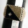 Mens Ring Signet Genuine Solid 9Ct Yellow Gold Onyx 3,3g size S1/2 Image 6