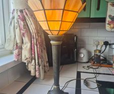 Table lamp Torchiere faux stained glass  uplighter Tablelamp