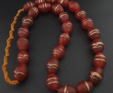 Vintage Venetian Style Aventurine Glass Beads Necklace Strand 18 inches