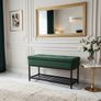 Emerald Vault Storage Ottoman  Bottle Green Velvet with Hidden Compartment Image 7