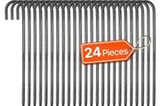406,4 mm / 16-Inch 24 Pack Rebar Stakes Heavy Duty J Hook Galvanized Ground Anchors