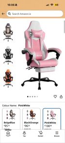Office Chair - Pink & White