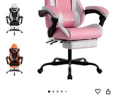 Office Chair - Pink & White