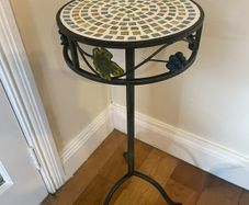 Handcrafted Mosaic side table and set of four matching coasters