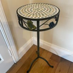Handcrafted Mosaic side table and set of four matching coasters